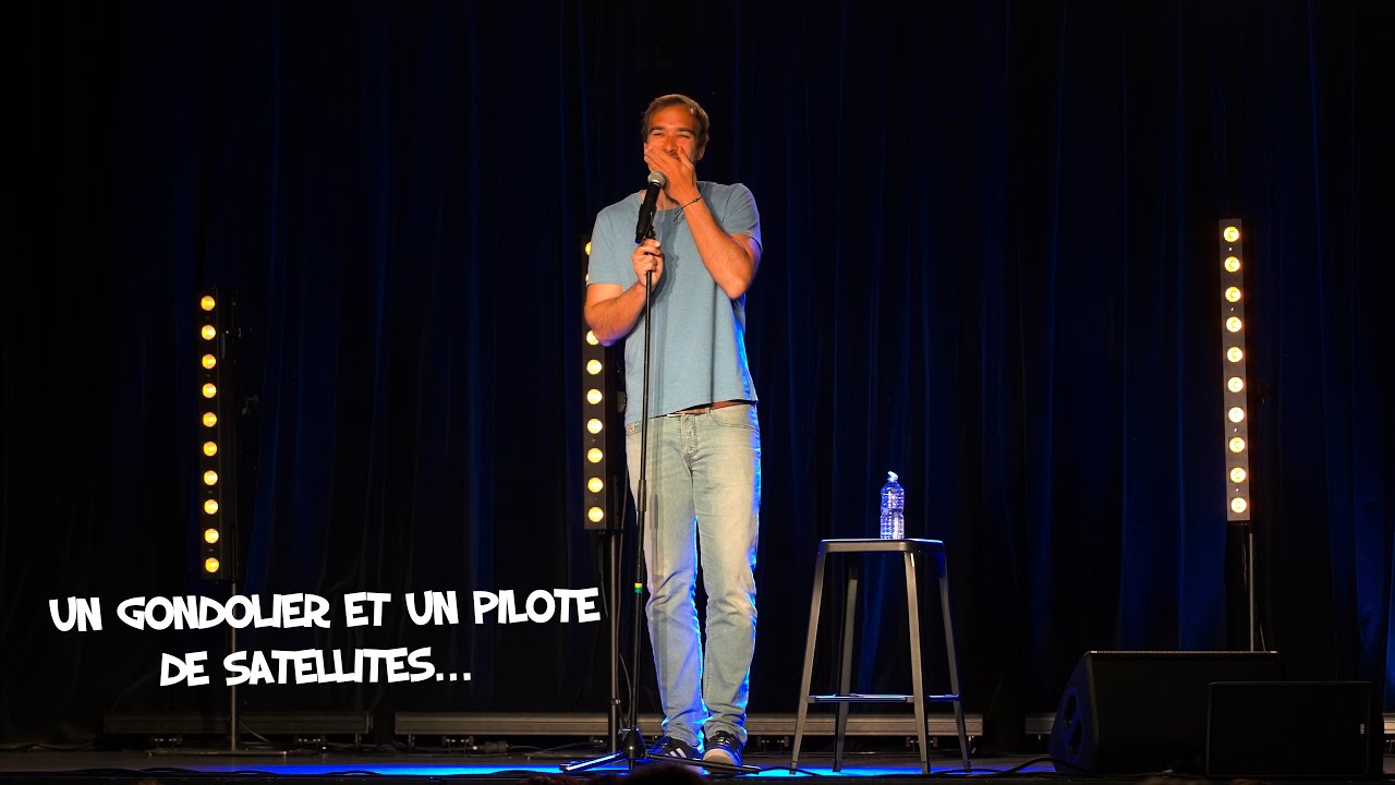 Je parle au public de Nice : Un gondolier et un pilote de satellites…