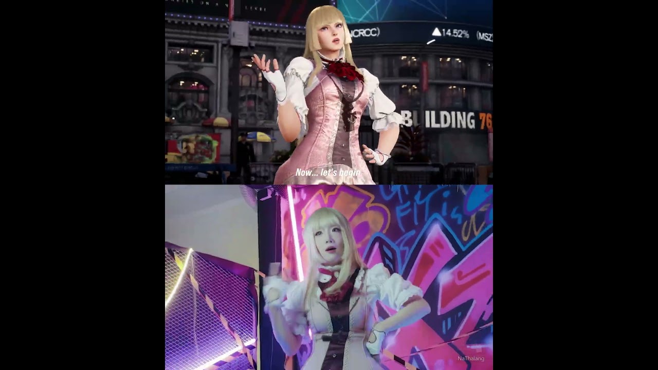 Close enough. Cosplay: Tekken: Emilie de Rochefort, Lucky Chloe ft. Aza Miyuko, Dyang Yi