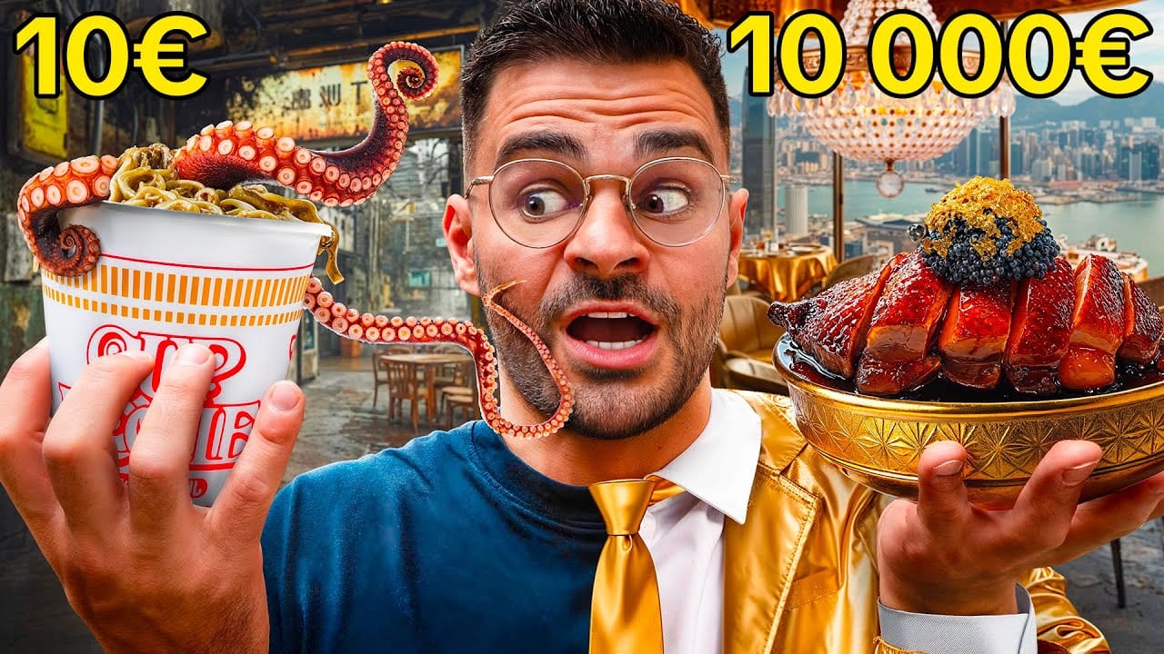 Je Mange Avec 10€ VS 10 000€ Pendant 24h !