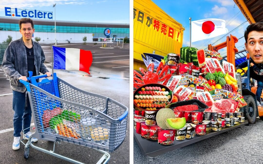 Louis-San 100€ au supermarché en France 🇫🇷 VS au Japon 🇯🇵
