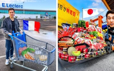 Louis-San 100€ au supermarché en France 🇫🇷 VS au Japon 🇯🇵