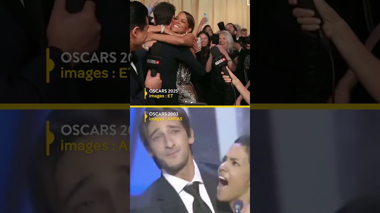 Un baiser surprise… 22 ans plus tard ! Adrien Brody & Halle Berry remettent ça aux #Oscars !